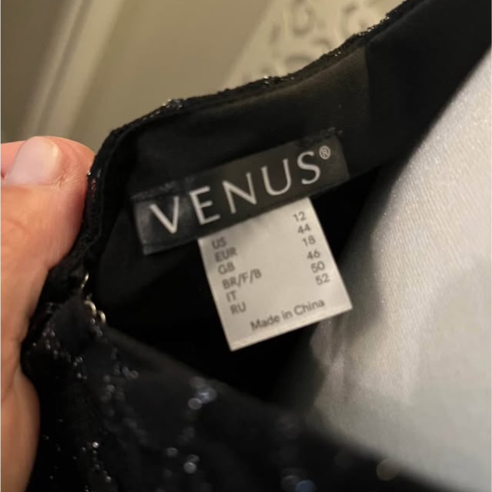 VENUS Black and Purple High Low Cocktail Dress - Picture 6 of 6